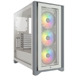 Gabinete Corsair ICUE 4000X RGB blanco cristal templado ATX semitorre 3*ventiladores RGB