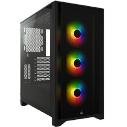Gabinete Corsair ICUE 4000X RGB negro cristal templado ATX semitorre 3*ventiladores RGB
