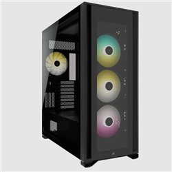 Gabinete Corsair ICUE 7000X RGB negro cristal templado 3 paneles de cristal ATX torre 4*ventiladores RGB Elite