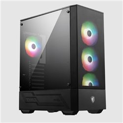 Gabinete MSI MAG FORCE 112R Negro cristal templado media torre ATX / M-ATX / ITX 4xFan ARGB