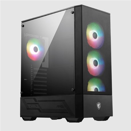 Gabinete MSI MAG FORCE 112R Negro cristal templado media torre ATX / M-ATX / ITX 4xFan ARGB