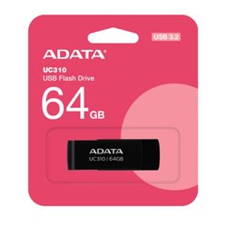 Memoria ADATA 64GB USB UC310 3.2 Negro lectura 100MB/s UC310-64G-RBK