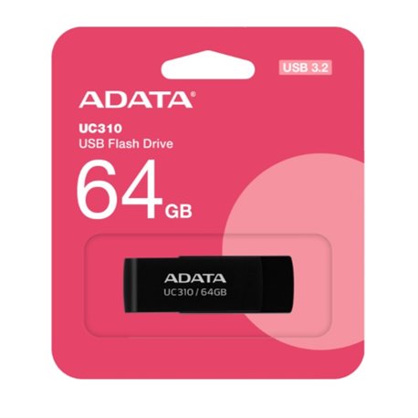 Memoria ADATA 64GB USB UC310 3.2 Negro lectura 100MB/s UC310-64G-RBK