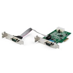 TARJETA STARTECH PCI EXPRESS SERIAL DE 2 PUERTOS SERIAL TARJETA CONTROLADORA PCIE SERIAL RS232 - TARJETA PCIE A DB9 SERIAL UART