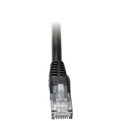 Cable patch UTP TrippLite N201-002-BK CAT 6 negro 0.61 m (2 pies) gigabit PoE RJ45 M/M Moldeado Snagless