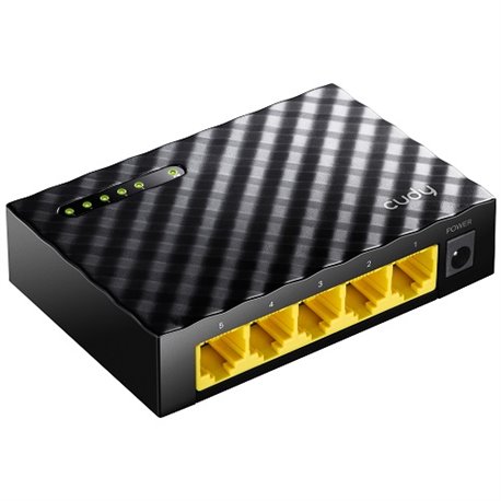 Switch Cudy GS105D de escritorio 5 puertos gigabit carcasa de plástico no administrable Auto MDI/MDIX green technology ahorro en