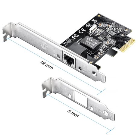 Adaptador Cudy PE10 PCI Express 1 puerto RJ45 gigabit 10/100/1000 Mbps PCIE-16X/PCIE-4X/PCIE-8X/PCIE-1X