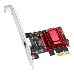 Adaptador Cudy PE25 PCI Express 1 puerto RJ45 hasta 2.5Gbps chipset RTL8125 soporte Wake-On-LAN