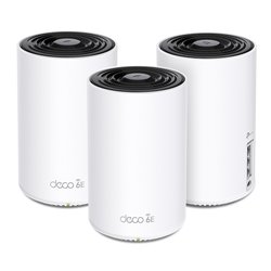 Sistema Deco XE75 Pro (3 piezas) TP-Link Mesh Wi-Fi 6E AXE5400 Tri-Banda 6GHz+5GHz+2.4GHz 1 RJ45 2.5Gbps y 2 RJ45 gigabit