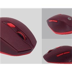 MOUSE NACEB INALAMBRICO VINO LINEAS ROJAS HASTA 1600DPI 6 BOTONES