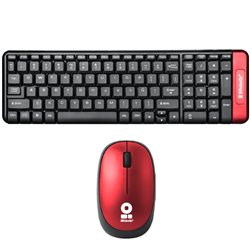 Kit Teclado y Mouse Brobotix Inalambrico Multimedia Rojo