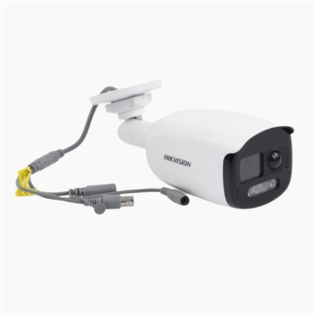 Camara Hikvision Bullet Turbohd 2 Mpx Lente 2.8 mm Ir 40mts Metalica Exterior DS-2CE12DF3T-PIRXOS Sirena y Salida Audio integrad