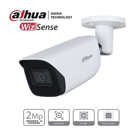 Camara Dahua Bullet IP 2 Mpx Lente 2.8mm Ir 50 Mts Metalica DH-IPC-HFW3241E-S-S2 Wisense Audio Ranuro Microsd
