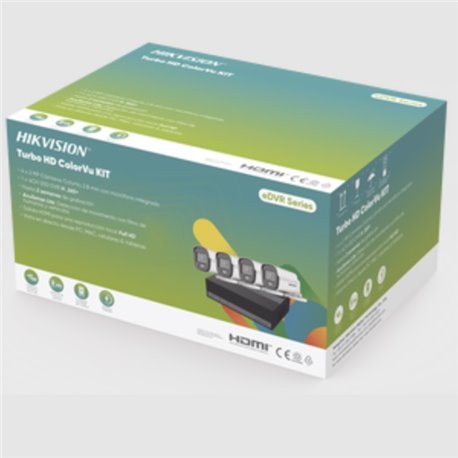 Kit Dvr Hikvision 4 Canales Turbohd 1080 mpx Incluye Dvr 4 Canales con unidad de Almacenamiento eSSD de 300gb/ 4 camaras bala c/