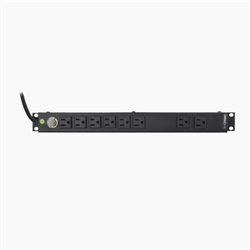Tomacorriente Lynkedpro by epcom Horizontal (PDU) de 8 Contactos NEMA 5-15R Rack 19in 1UR Voltaje Entrada / Salida: 120Vca/15A