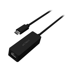 Adaptador Acteck Shift Plus AE425 para Red Hasta 1000 Mbps USB C a Ethernet RJ45 Macho a Hembra Negro
