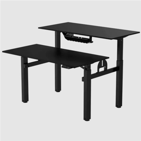Escritorio de oficina Acteck Ergo Desk V2 ED727 Elite Doble estacion Ajuste Electrico Altura Negro