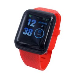 Smart Watch Highlink Square Bracelet correa color rojo bluetooth medición ritmo cardiaco pasos distancia avisos en mensaje
