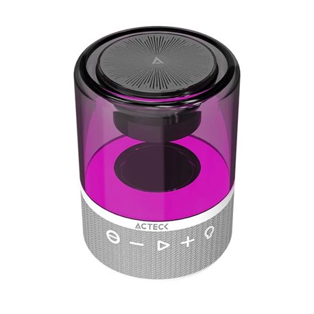 Bocina Acteck Glee Pure AP30 Blanco portaitl Bluetooth 5.2 Iluminación de Efectos Advanced Series