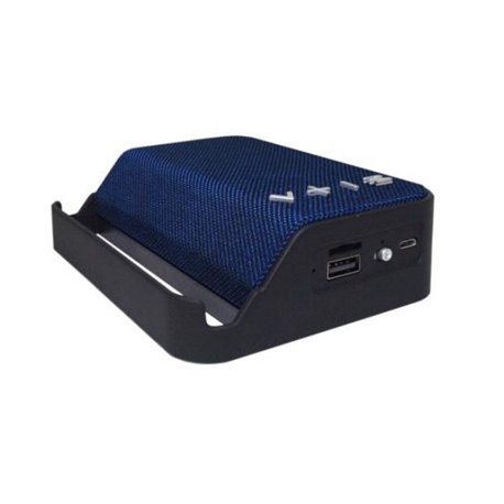 Bocina Highlink Handle color azul Bluetooth 4.2 lector memorias USB y SD batería 800mAh con soporte para colocar celular