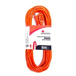 Cable de extensión de uso rudo Smartbitt SBEC-HD08M longitud 8 metros con 3 tomas polarizadas 125 VCA - 60 Hz calibre 16 AWG 13A
