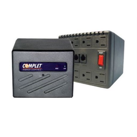 Regulador de voltaje COMPLET RPlus ERV-5-015 3200VA 1600W con supresor integrado 504J 8 NEMA 5-15R 120V entrada/salida
