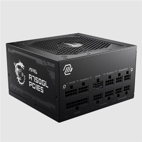 Fuente MSI 750W Gold 80 Plus full modular MPG conector PCIE5 Amarillo