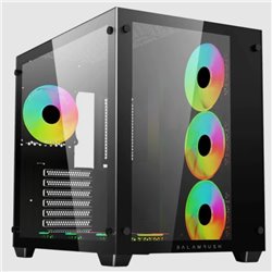 Gabinete Balam Rush Tank Pro GM930 Negro ventana RGB Midi-Tower Micro-ATX/Mini-ITX sin fuente 4 Ventiladores ARGB Instalados