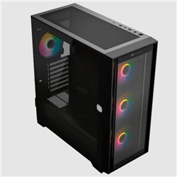 Gabinete Balam Rush Twin Mate 9000 Torre completa negro cristal 4xVentiladores ARGB EATEX sin fuente panel frontal intercambiabl