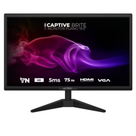 Monitor Acteck 19.5 LED Captive Brite CB215 plano FHD HDMI VGA 75Hz negro