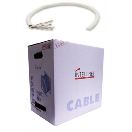Bobina Intellinet UTP Cat6 100% Cobre 305M Gris