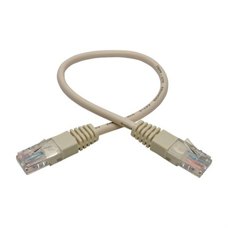 Cable patch UTP TrippLite N002-001-WH CAT 5E blanco 30.48 cm (1 pie) PoE RJ45 M/M Moldeado 350 MHz