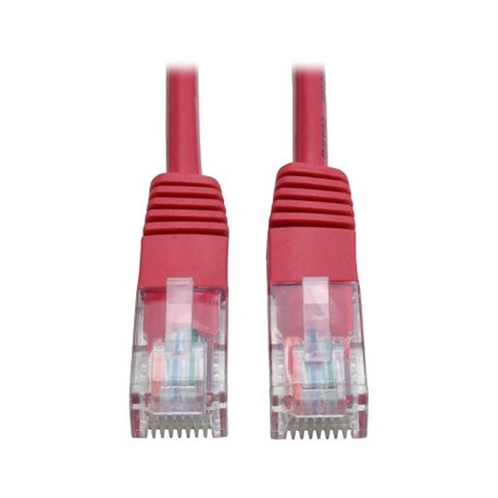 Cable patch UTP TrippLite N002-014-RD CAT 5E rojo 4.27 m (14 pies) PoE RJ45 M/M Moldeado 350 MHz