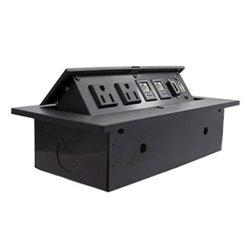 Caja Brobotix Para Mesa HDMI+USB+RJ45+Cat6+Corriente Negro