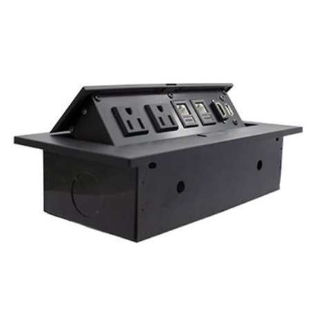 Caja Brobotix Para Mesa HDMI+USB+RJ45+Cat6+Corriente Negro