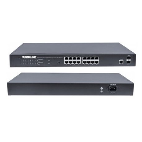 SWITCH INTELLINET 16 PUERTOS POE GB 19 30W/PORT 220W + 2SFP
