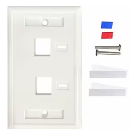 Tapa Intellinet de pared blanca blanca 2 puertos