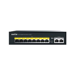 Switch Netis P110C metálico de escritorio 10 puertos RJ45 10/100M (8x PoE IEEE 802.3af/at max.120W y 2x FE Uplink) no administra