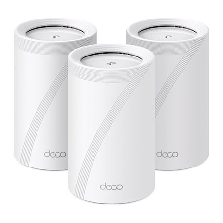 Sistema Deco BE63 (3 piezas) TP-Link Mesh Wi-Fi 7 BE10000 Tri-Banda MLO 4K-QAM 2x2 MU-MIMO OFDMA 4x RJ45 2.5Gbps x pieza
