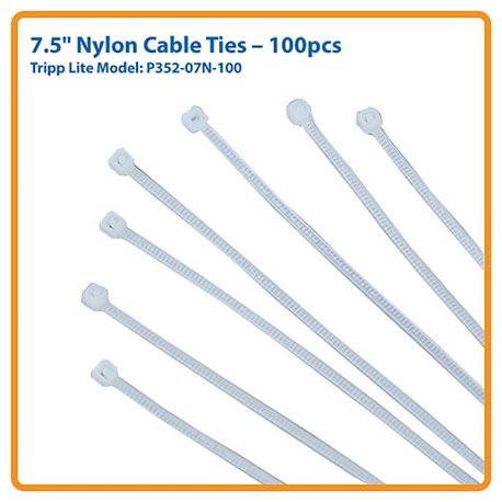 Paquete de 100 cinchos de Nylon TrippLite P352-07N-100 19.5cm (7.5 pulgadas) de largo color gris