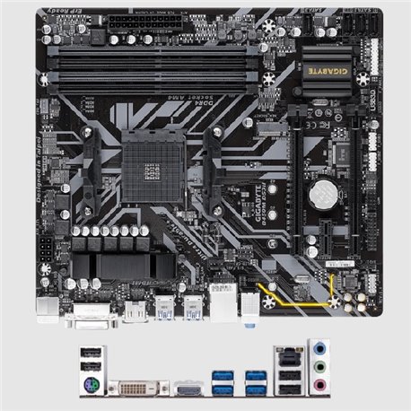 Tarjeta madre Gigabyte B450M DS3H socket AM4 4xDDR4 HDMI DVI-D Micro ATX