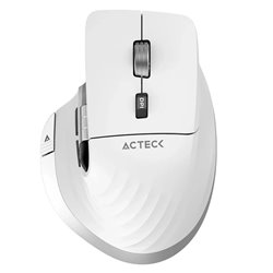 Mouse Acteck Ergonomico Profesional Virtuos Pro MI780 Blanco Inalambrico/Bluetooth 3200DPI Scroll rapido Vert y Horz Recargable 