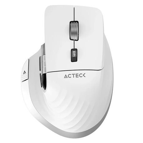 Mouse Acteck Ergonomico Profesional Virtuos Pro MI780 Blanco Inalambrico/Bluetooth 3200DPI Scroll rapido Vert y Horz Recargable 