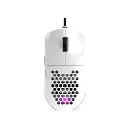 Mouse Balam Rush Speeder Evo MG939 Blanco Alambrico Caratulas intercambiables Ultraligero 12800DPI RGB 6 Botones