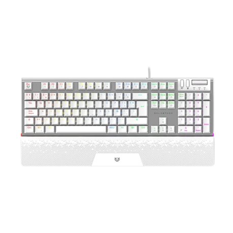 Teclado Balam Rush Dominate Expert GK979 Blanco Alámbrico Mecánico Switch MX Rojo RGB Dinámico Aluminio