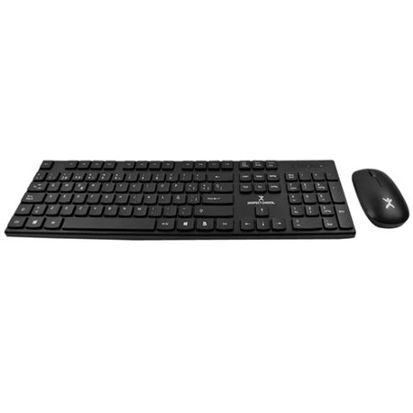 Kit teclado y mouse Perfect Choice Dust negro Inalámbrico silencioso antiderrames