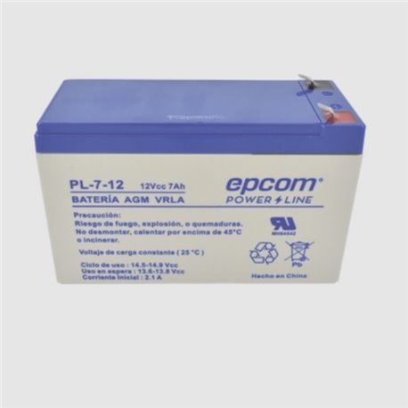Bateria Epcom PL-7-12 12 Vcc 7 Ah tecnologia AGM-VRLA