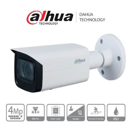 Camara Dahua DH-IPC-HFW3441TN-ZAS IP bullet 4 mpx lente varifocal IR 60 m metal exterior audio micro sd IP67