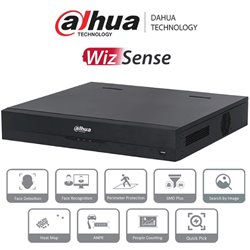 NVR Dahua DHI-NVR4432-16P-EI 8 mpx 4 k 32 canales IP 16 puertos PoE rendimiento 256 mbps 4 bahias de discos duros 1 canal de rec