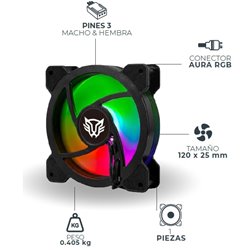 Ventilador Balam Rush 120mm Negro Eolox Blaze EX50 ARGB borde led Rainbown 120x120x25mm 1200RPM Hidráulico 12V